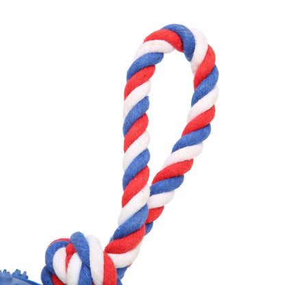 Heavy Duty Dog Chew Toy with Rubber Tire & Cotton Rope for Large Dogs