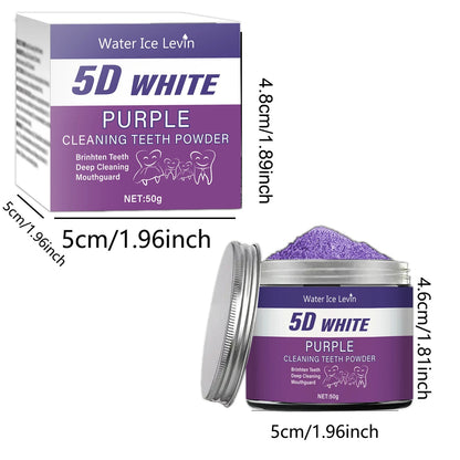 Purple Teeth Whitening Powder for Deep Cleaning & Fresh Breath 50g