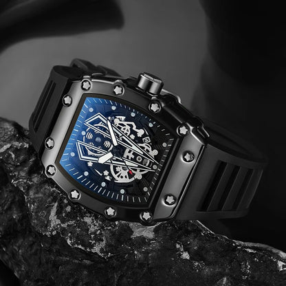 Men’s Large Dial Square Quartz Watch Waterproof Sport Luminous Wristwatch
