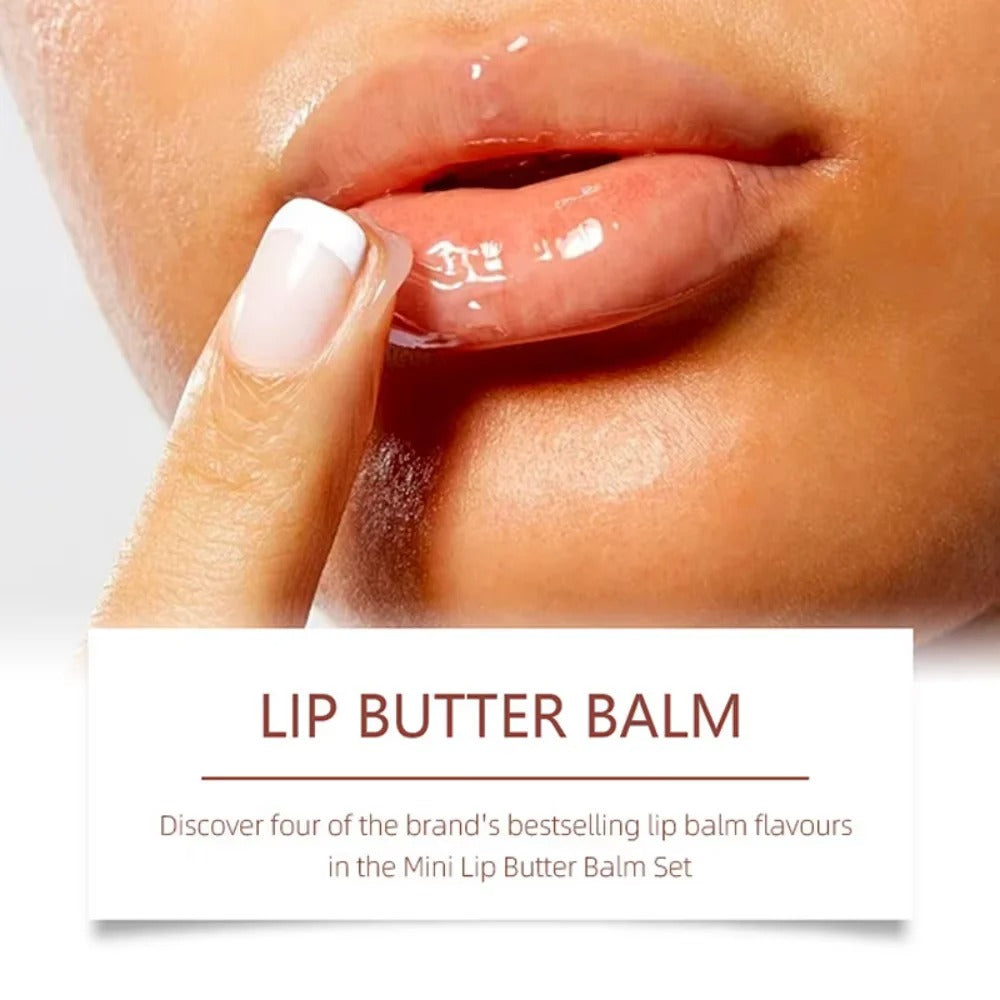 4Pcs Lip Gloss Set Moisturizing Natural Portable Long Lasting Makeup Kit