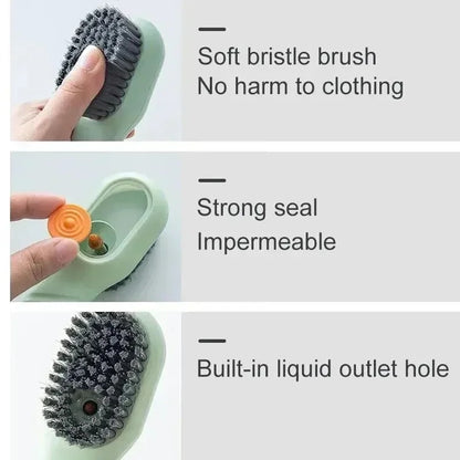 Multifunction Shoe Cleaning Brush with Liquid Dispenser & Long Handle