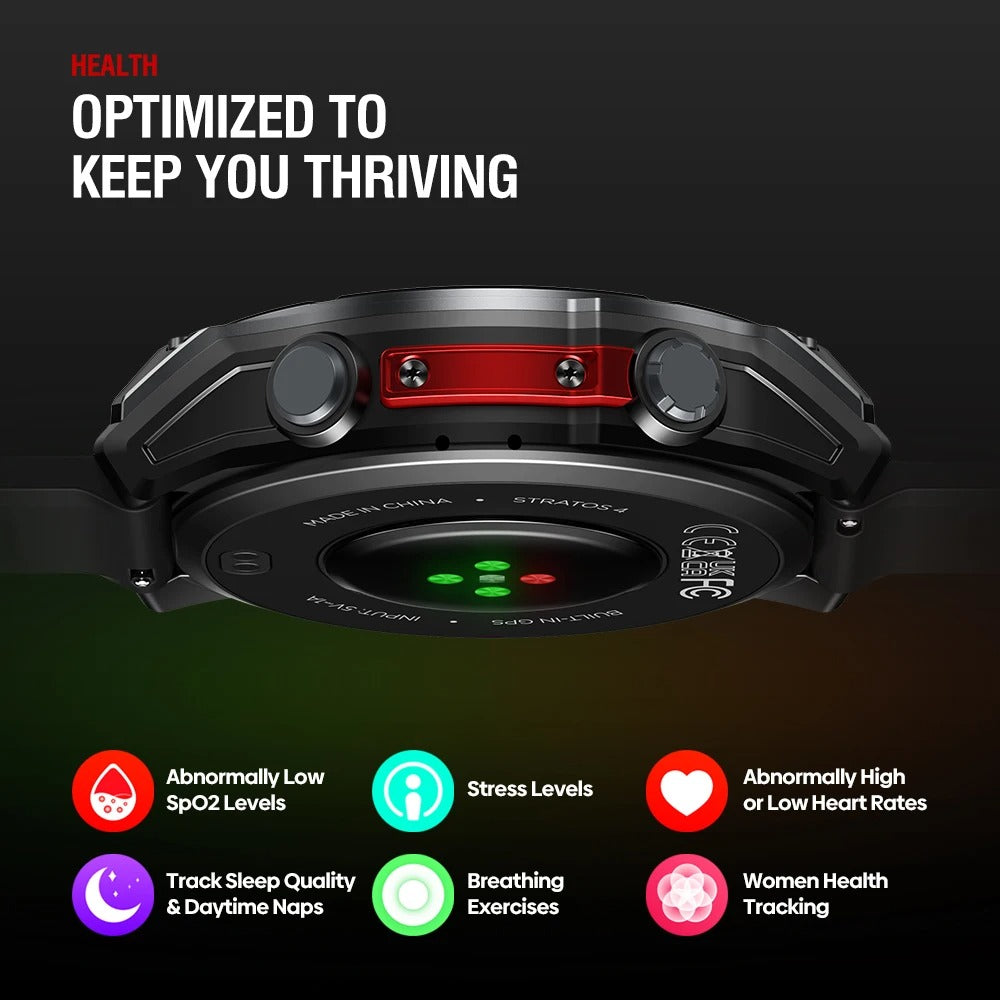 Zeblaze Stratos 4 GPS Smart Watch AMOLED Compass Altimeter Voice Call