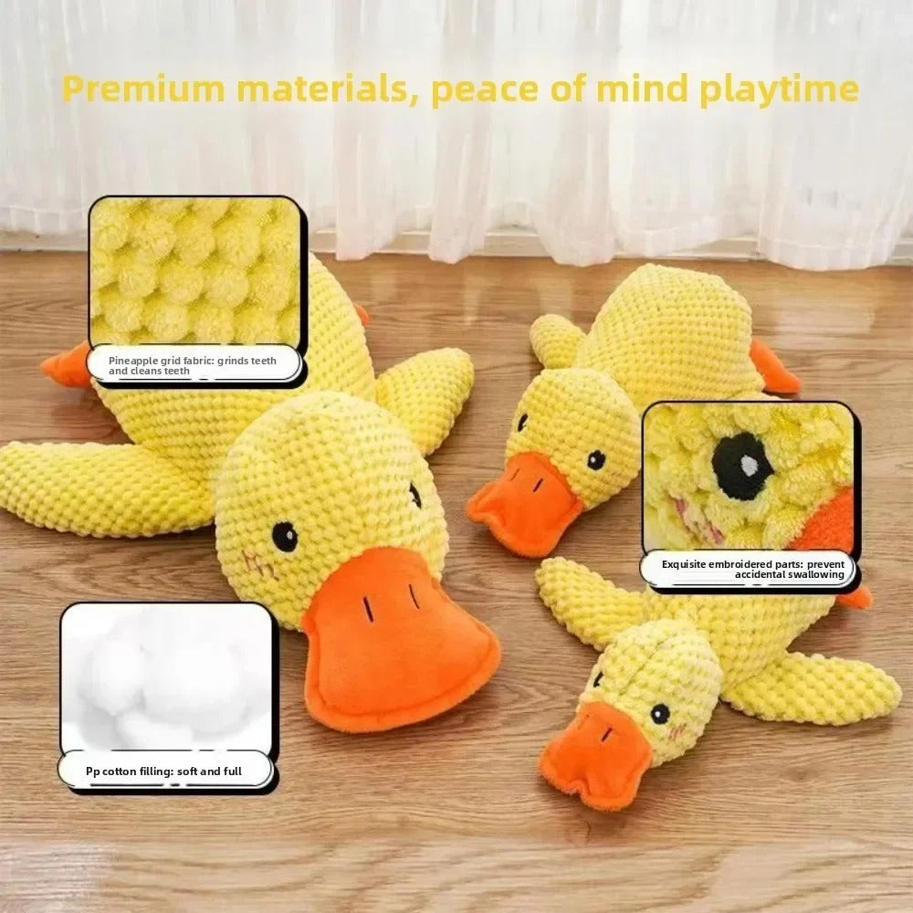 Dog Calming Duck Plush Toy Squeaky Puppy Sleep Aid Durable 1/3PCS