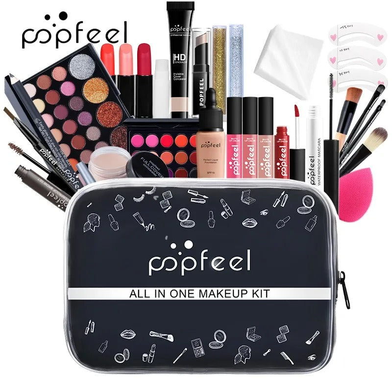 POPFEEL All In One Makeup Kit Eyebrow Eyeliner Eyeshadow Full Set