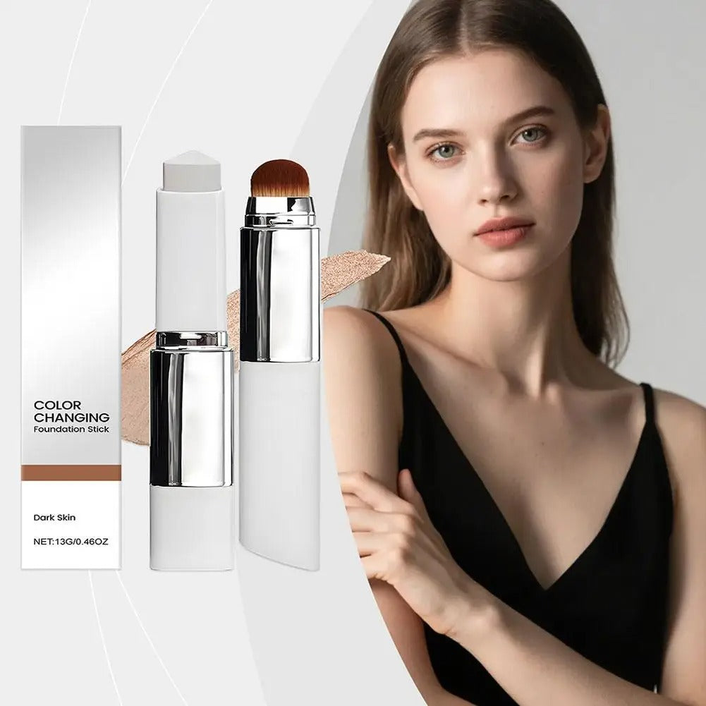 2-in-1 Color Changing Foundation Stick – Lightweight Moisturizing & Brightening Makeup