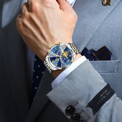 POEDAGAR Luxury Men’s Chronograph Watch Waterproof Stainless Steel Quartz