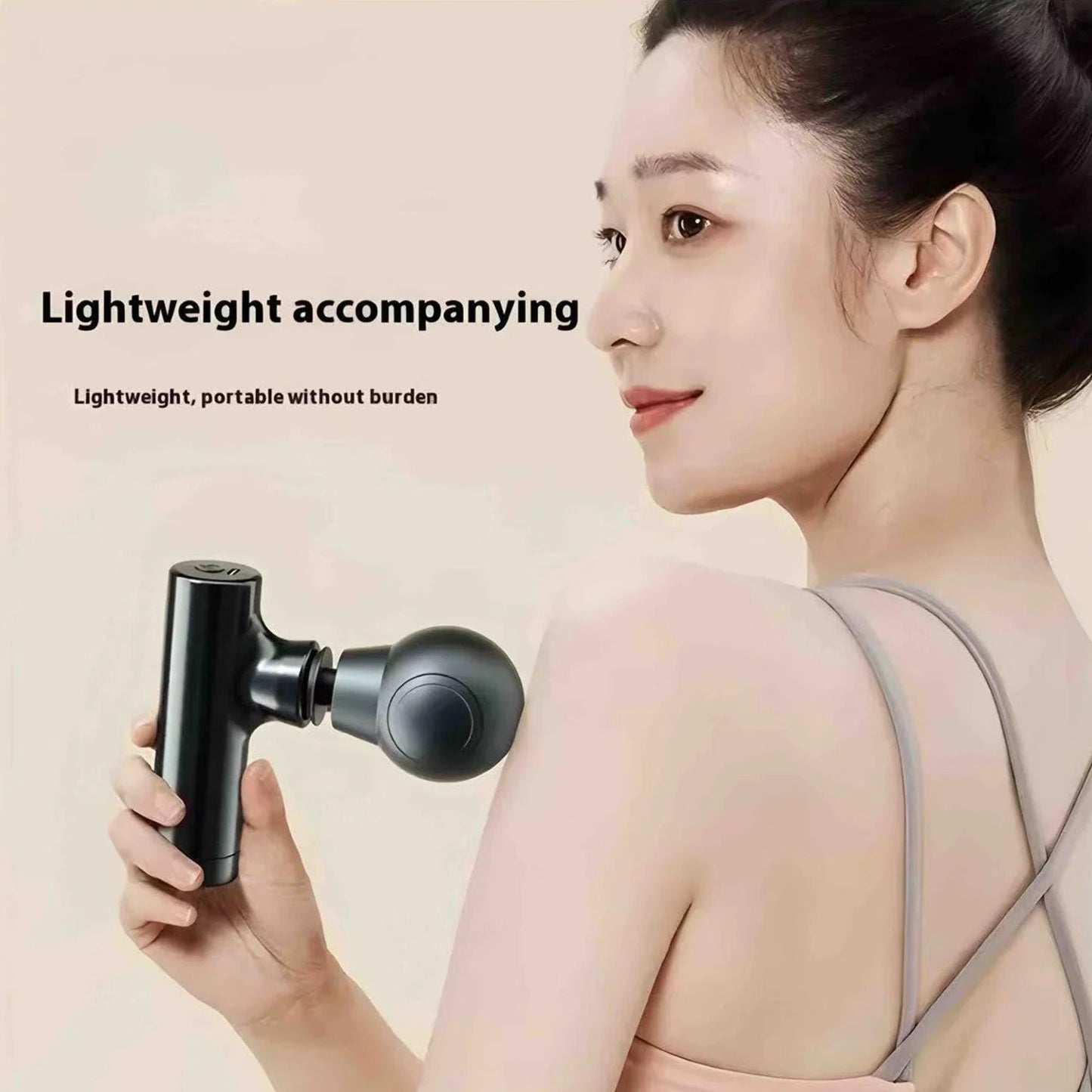 Mini LCD Massage Gun 6 Heads Portable Electric Muscle Massager for Body