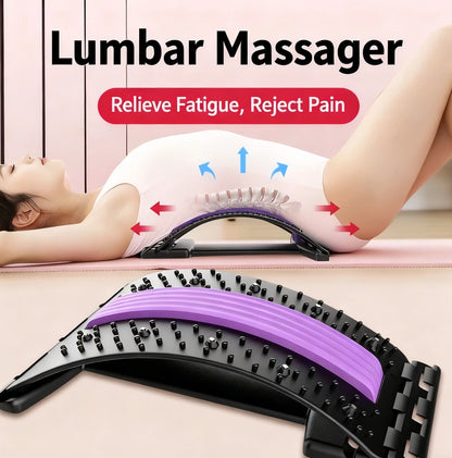 Lumbar Back Stretcher Massager for Spine Alignment & Lower Back Relief