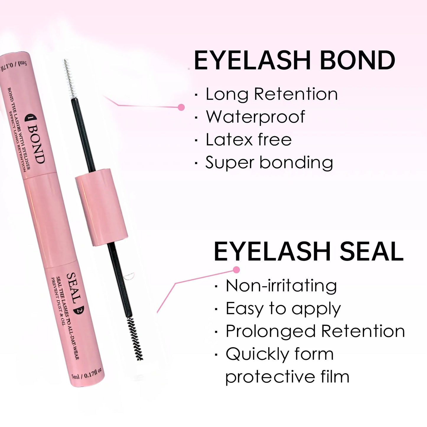 Lash Bond & Seal Kit with Glue Remover and Tweezers for Lash Extensions