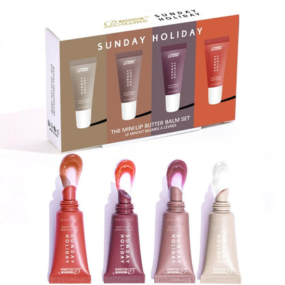 4Pcs Lip Gloss Set Moisturizing Natural Portable Long Lasting Makeup Kit