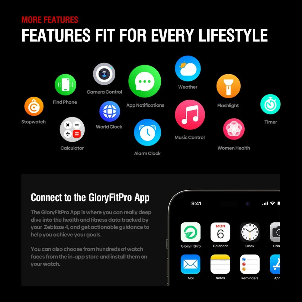 Zeblaze Stratos 4 GPS Smart Watch AMOLED Compass Altimeter Voice Call