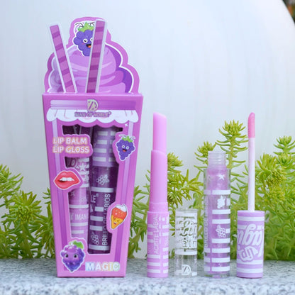 Cute Ice Cream Lip Gloss Set Waterproof Long Lasting Moisturizing Balm