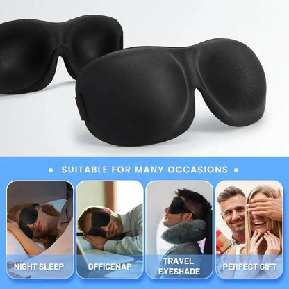 3D Memory Foam Sleep Mask Soft Eye Cover for Travel & Light Blocking