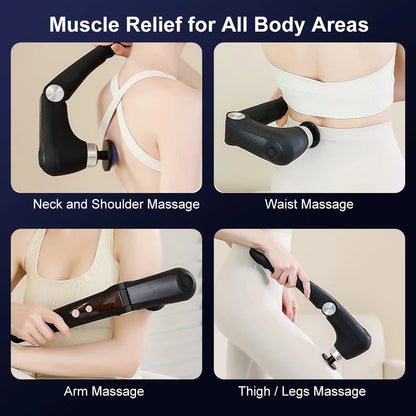 Electric Fascia Massage Gun with Handle for Neck Back Shoulder & Body