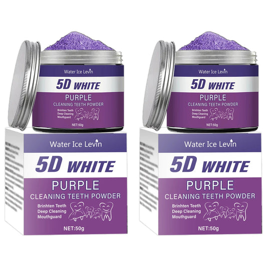 Purple Teeth Whitening Powder for Deep Cleaning & Fresh Breath 50g
