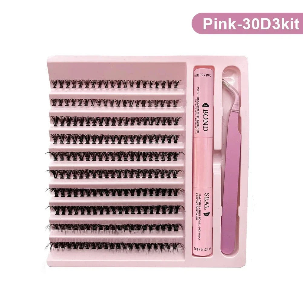 DIY Lash Clusters Extension Kit with Bond Seal & Applicator Tool Set