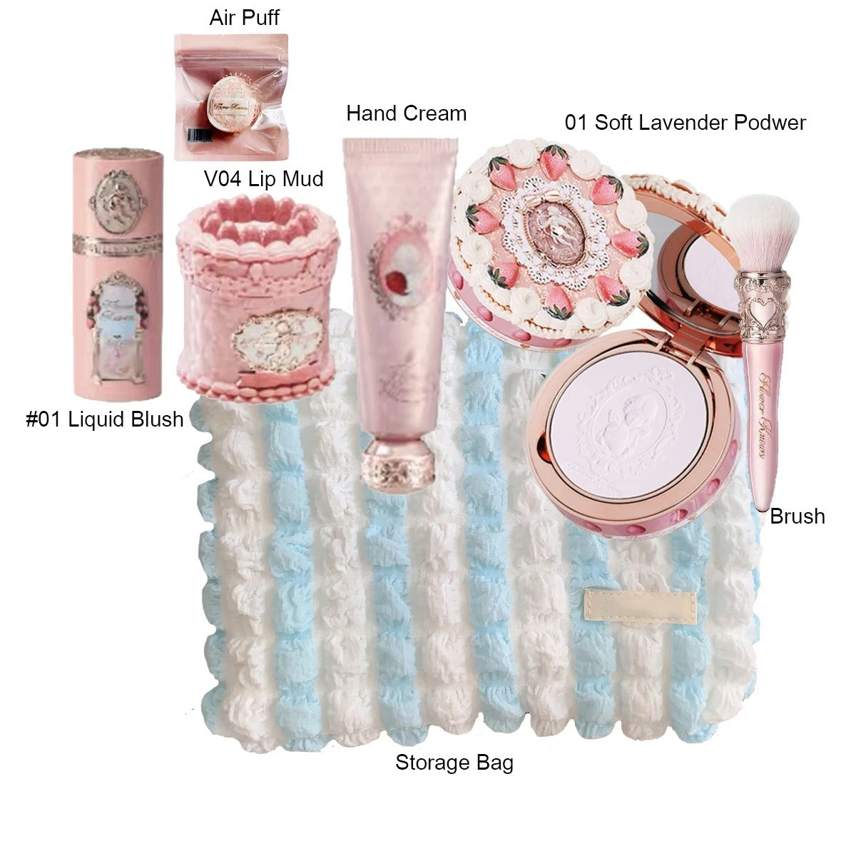 Flower Knows Strawberry Cupid Makeup Kit Face Palette Blush Eyeshadow Set