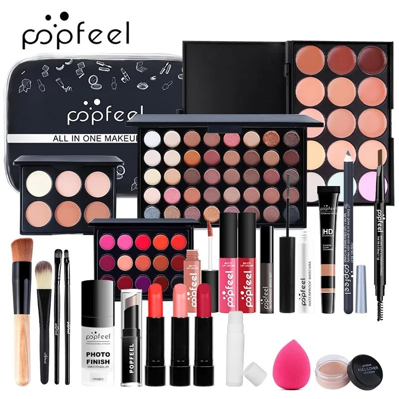 POPFEEL All In One Makeup Kit Eyebrow Eyeliner Eyeshadow Full Set