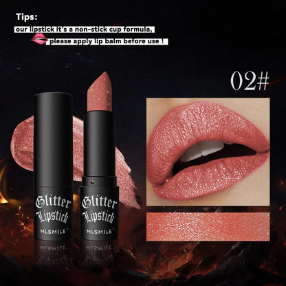 7 Colors Glitter Lipstick Waterproof Long Lasting Metallic Lip Gloss Set