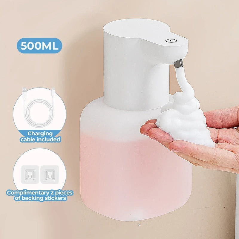 Automatic Wall Mounted Foam Soap Dispenser 500ml Rechargeable Sensor