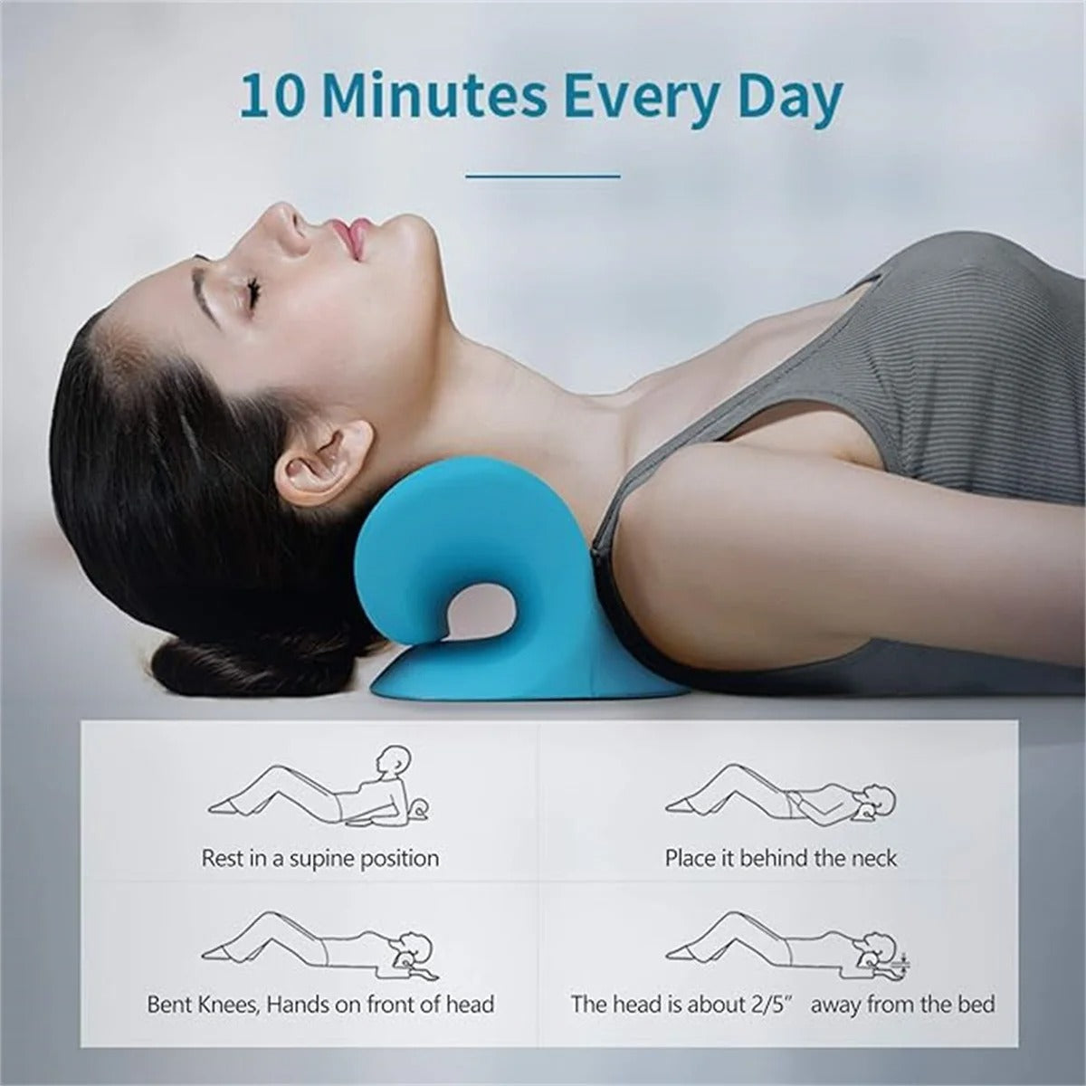 Cervical Neck Stretcher Pillow for Spine Alignment & Pain Relief