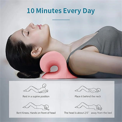 Cervical Neck Stretcher Pillow for Spine Alignment & Pain Relief
