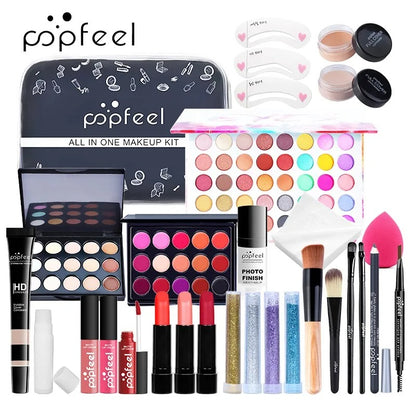 POPFEEL All In One Makeup Kit Eyebrow Eyeliner Eyeshadow Full Set