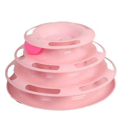 3 Layer Cat Toy Ball Track Tower Interactive Turntable Pet Play Toy