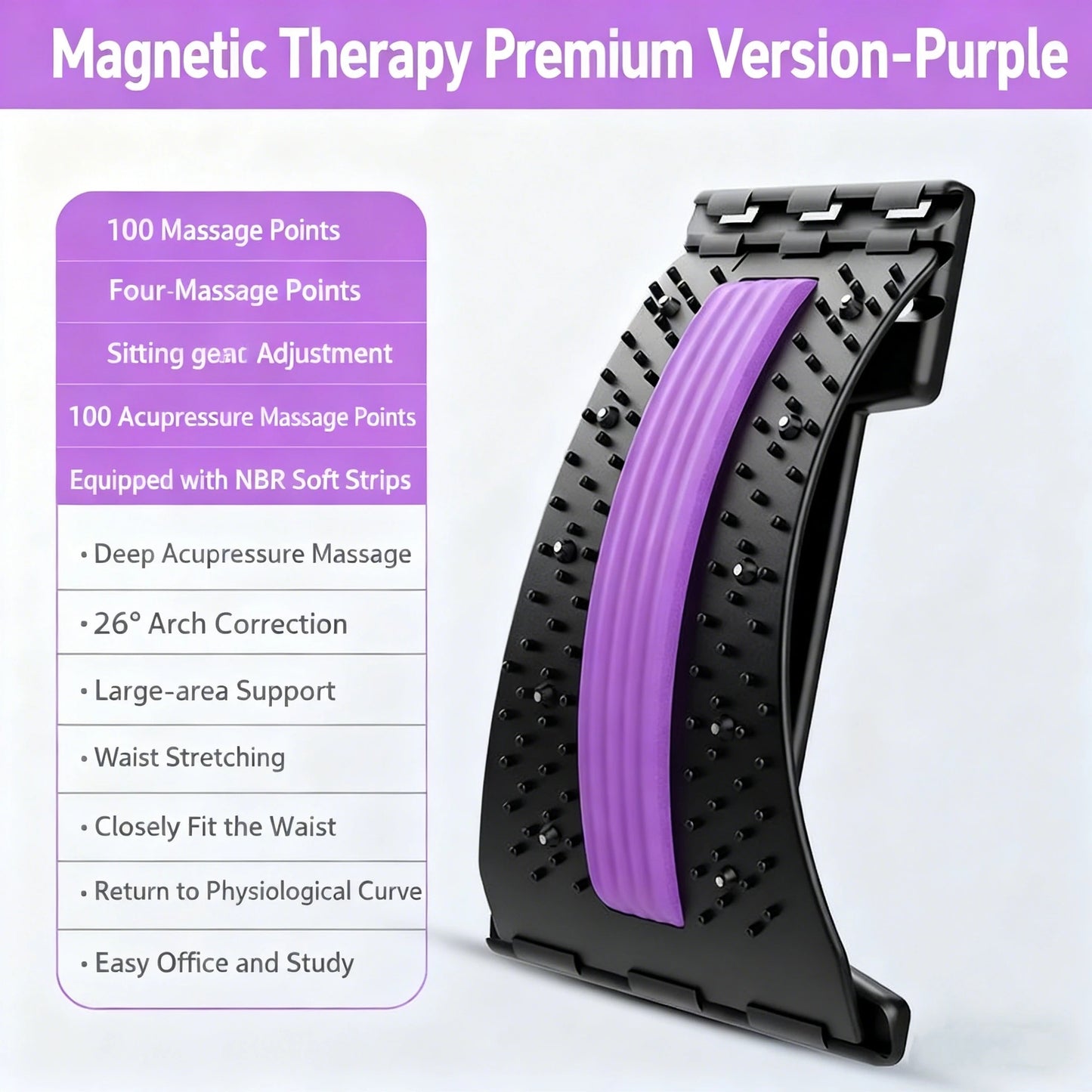 Lumbar Back Stretcher Massager for Spine Alignment & Lower Back Relief