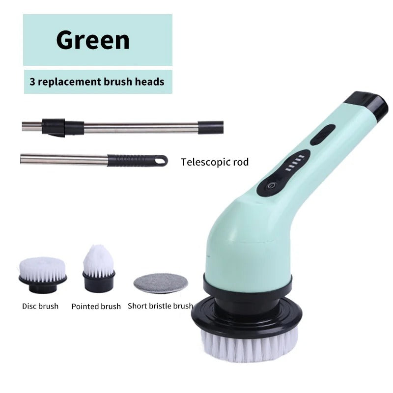 9-in-1 Electric Spin Scrubber Brush for Kitchen & Bathroom Cleaning