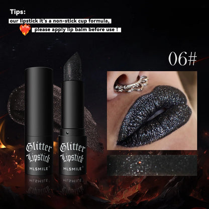7 Colors Glitter Lipstick Waterproof Long Lasting Metallic Lip Gloss Set