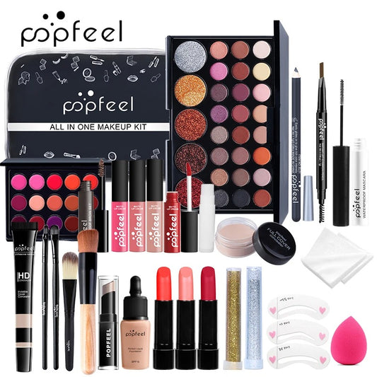 POPFEEL All In One Makeup Kit Eyebrow Eyeliner Eyeshadow Full Set