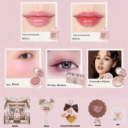 Flower Knows Sweetie Bear Makeup Box Set 10PCS Eyeshadow Blush Lip Kit