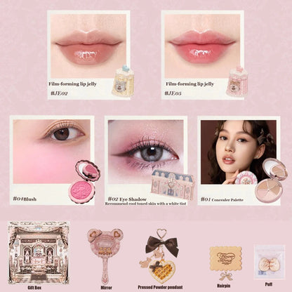 Flower Knows Sweetie Bear Makeup Box Set 10PCS Eyeshadow Blush Lip Kit