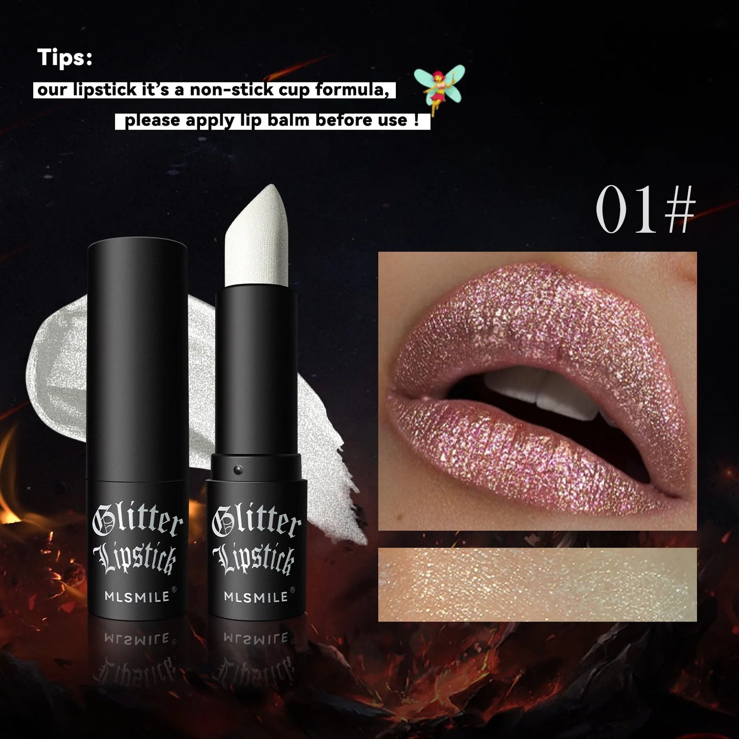 7 Colors Glitter Lipstick Waterproof Long Lasting Metallic Lip Gloss Set