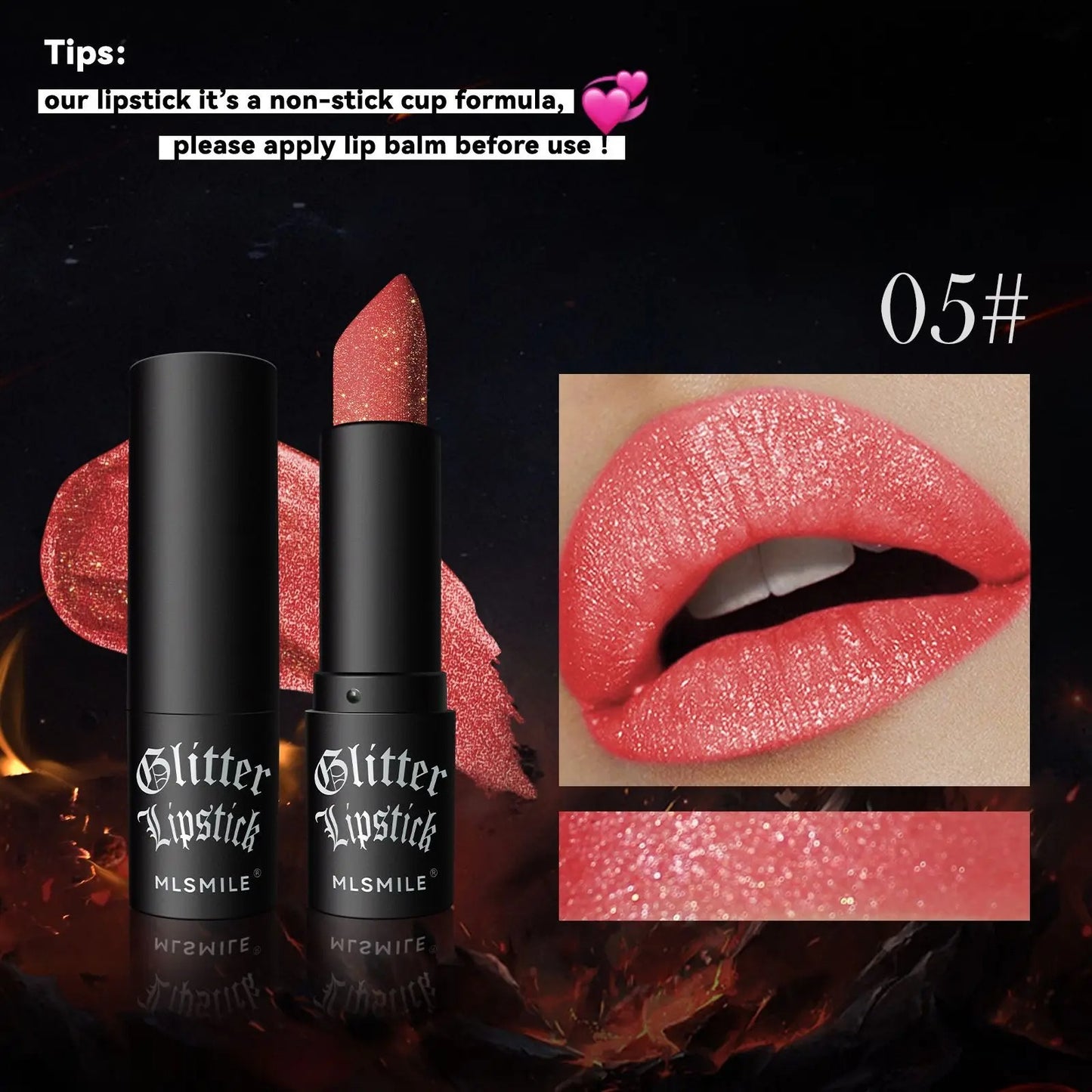 7 Colors Glitter Lipstick Waterproof Long Lasting Metallic Lip Gloss Set