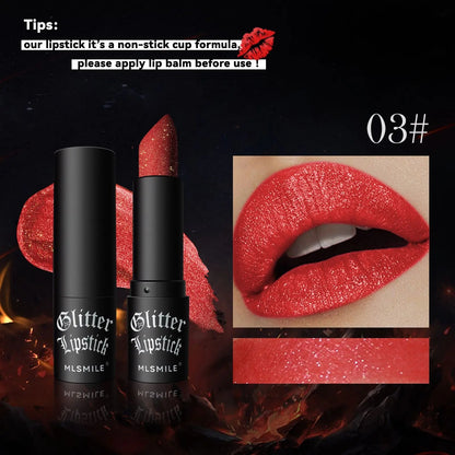 7 Colors Glitter Lipstick Waterproof Long Lasting Metallic Lip Gloss Set